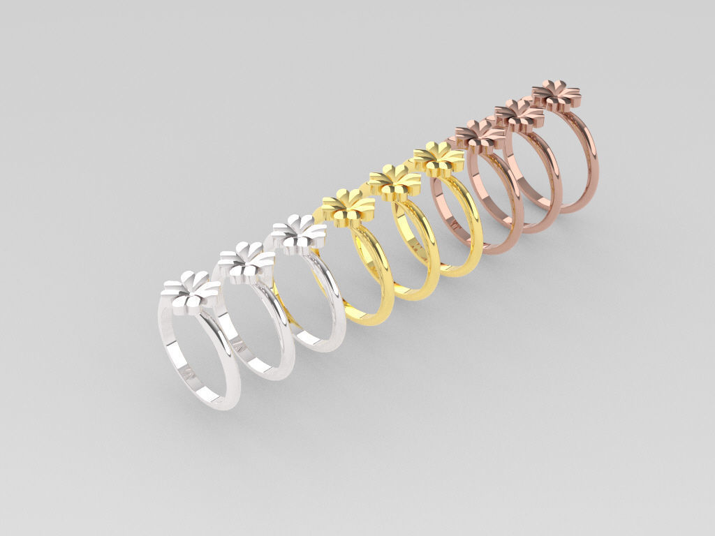 Clover ring 3D print model_17