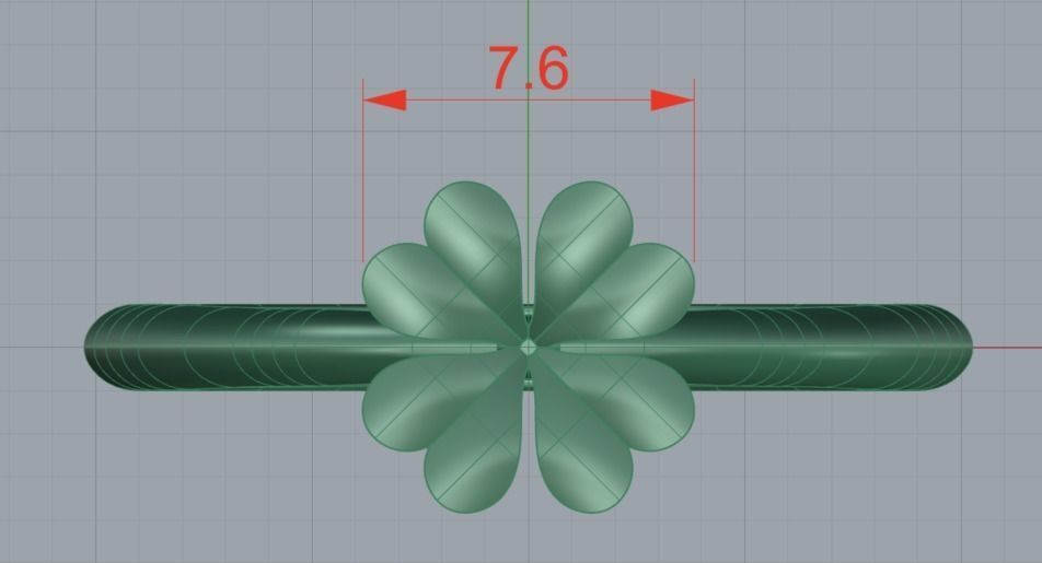 Clover ring 3D print model_3