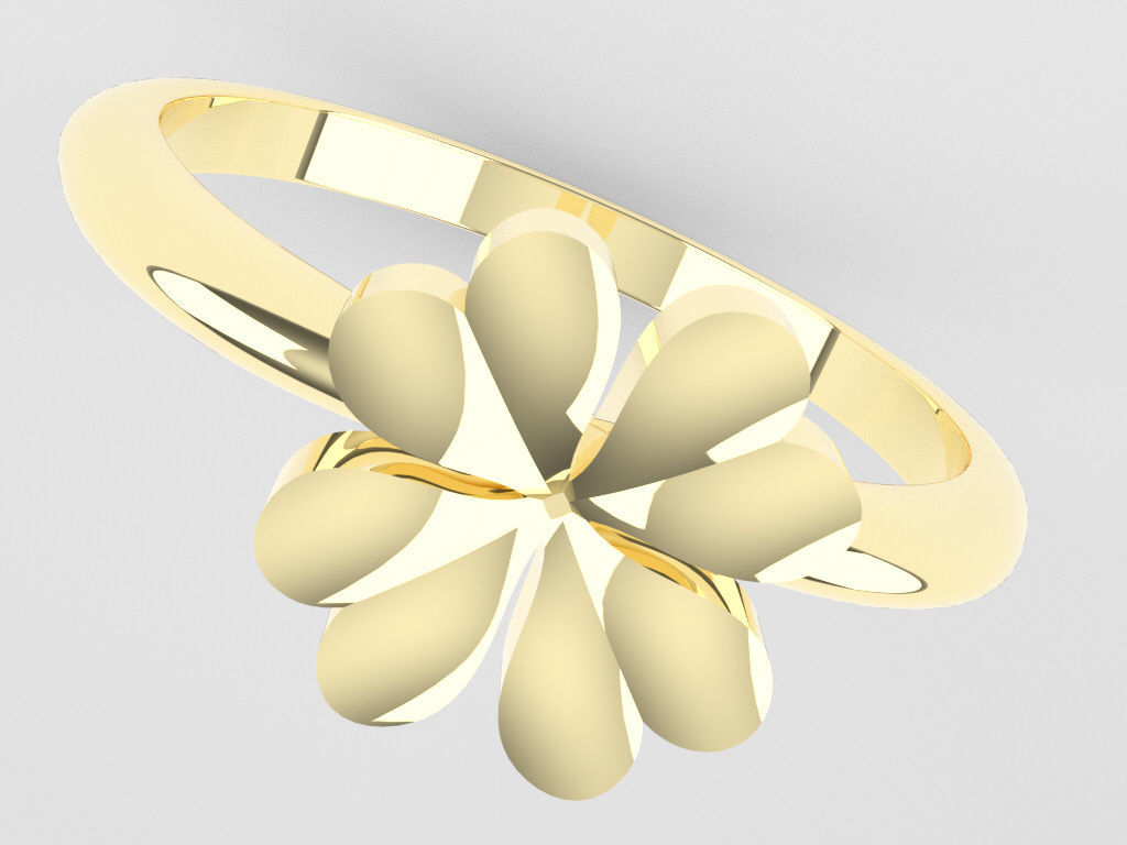 Clover ring 3D print model_7