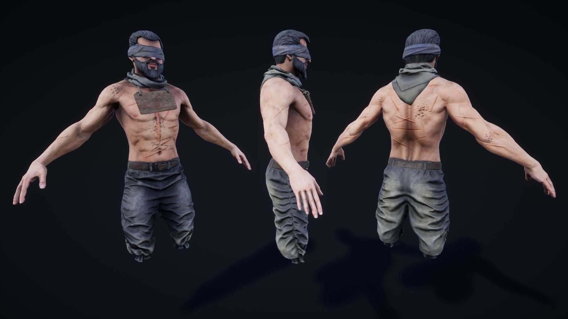 NPC Beggars Pack Low-poly 3D model_26