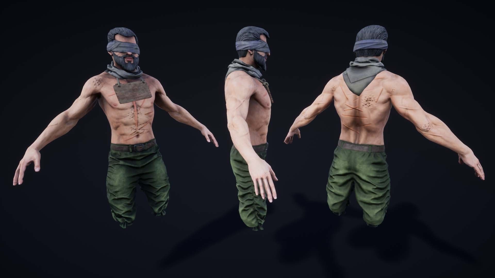 NPC Beggars Pack Low-poly 3D model_27