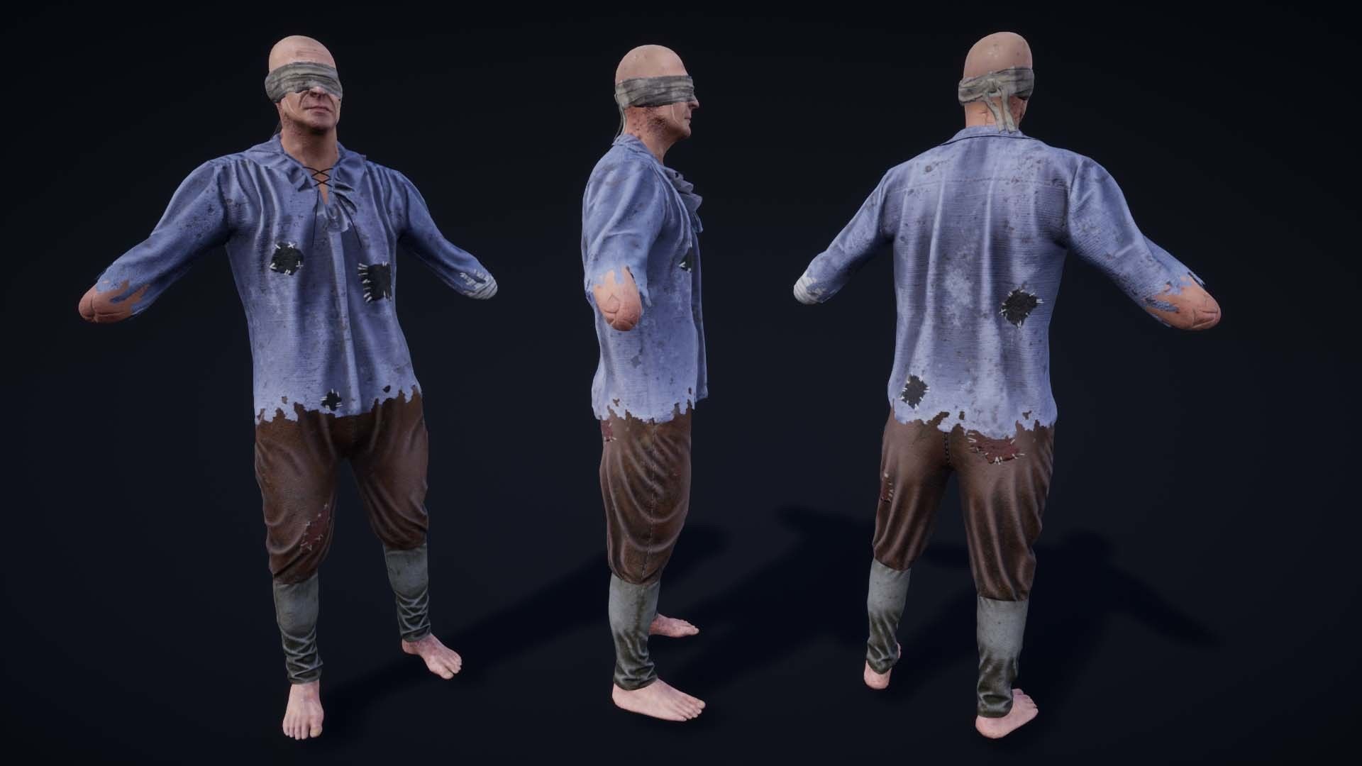 NPC Beggars Pack Low-poly 3D model_21