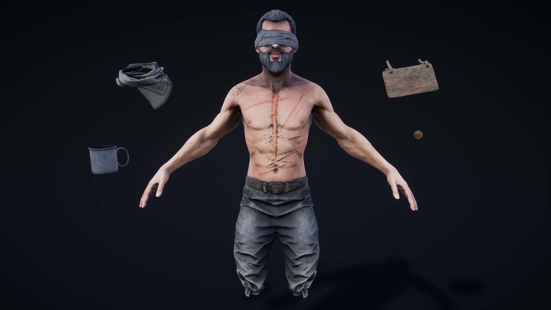 NPC Beggars Pack Low-poly 3D model_28