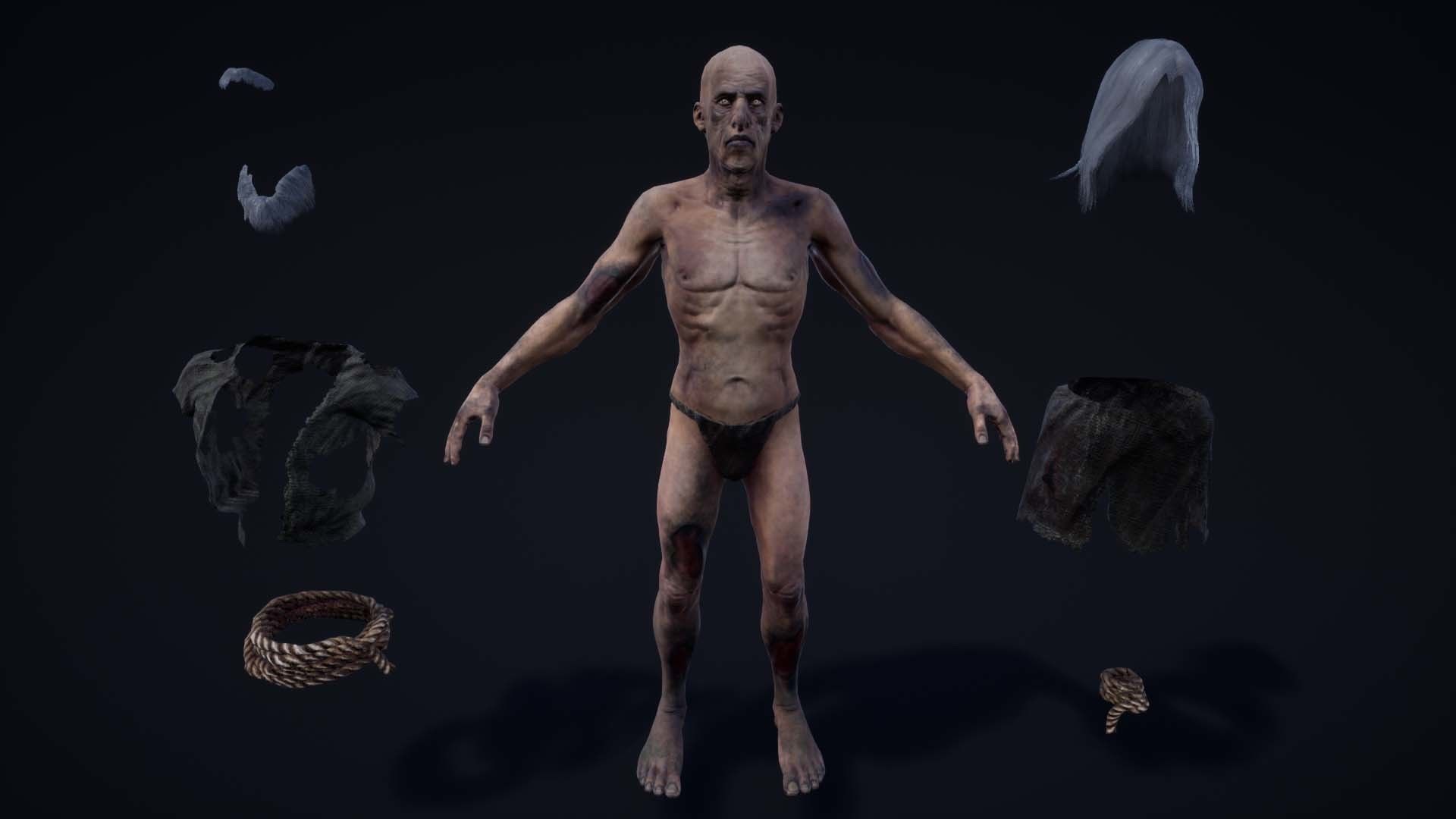 NPC Beggars Pack Low-poly 3D model_25