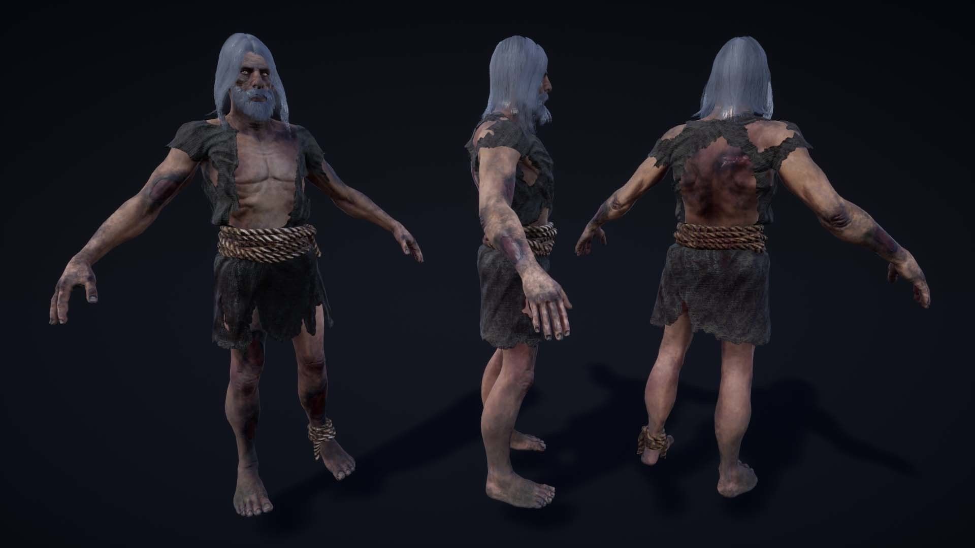 NPC Beggars Pack Low-poly 3D model_23