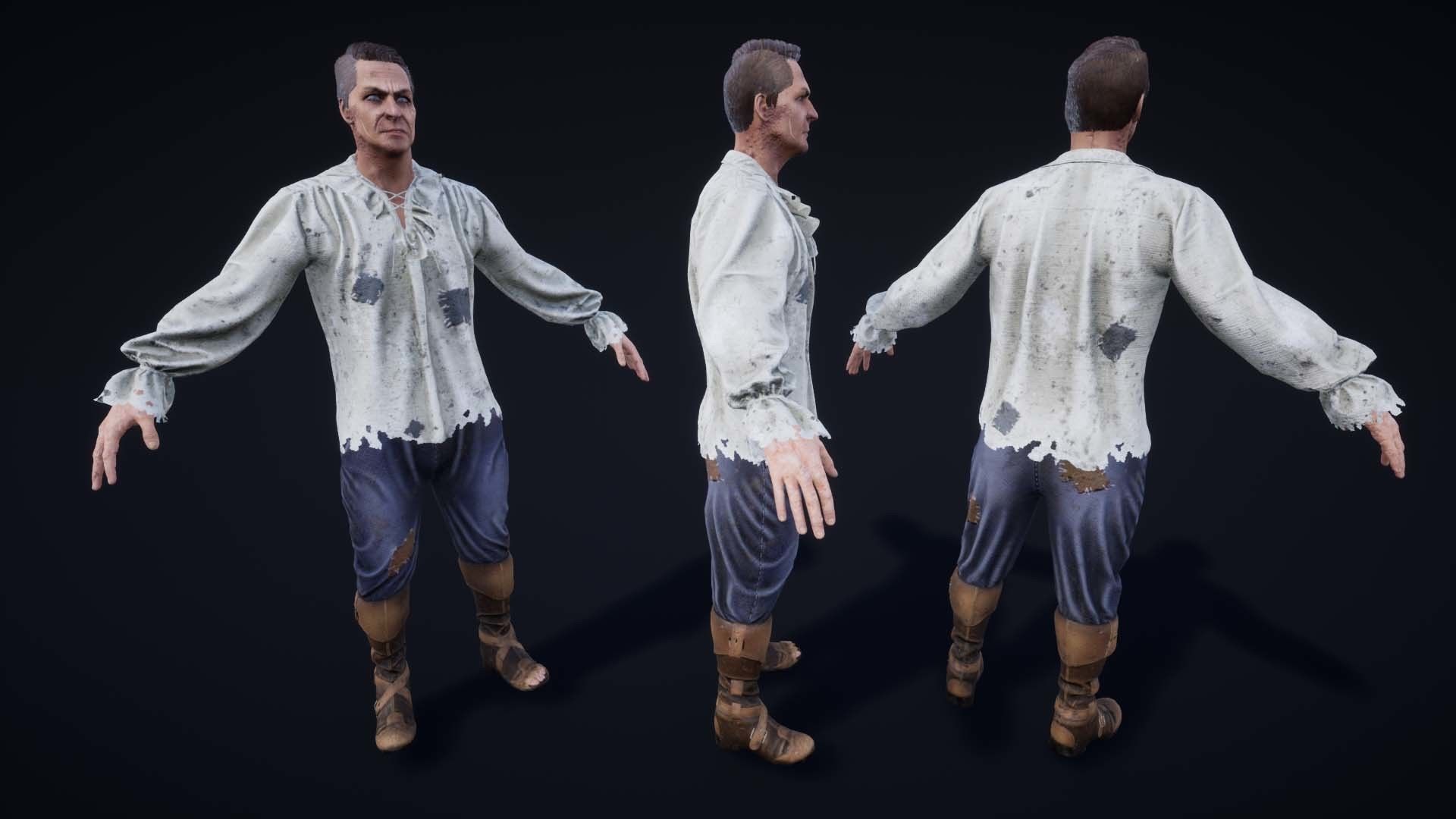 NPC Beggars Pack Low-poly 3D model_20