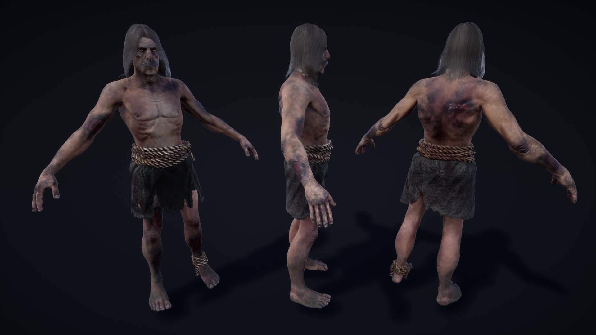 NPC Beggars Pack Low-poly 3D model_24