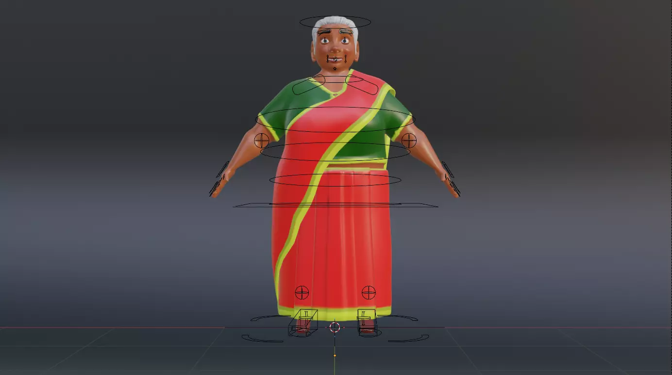 Fat Woman 3D Character Model Low-poly 3D model