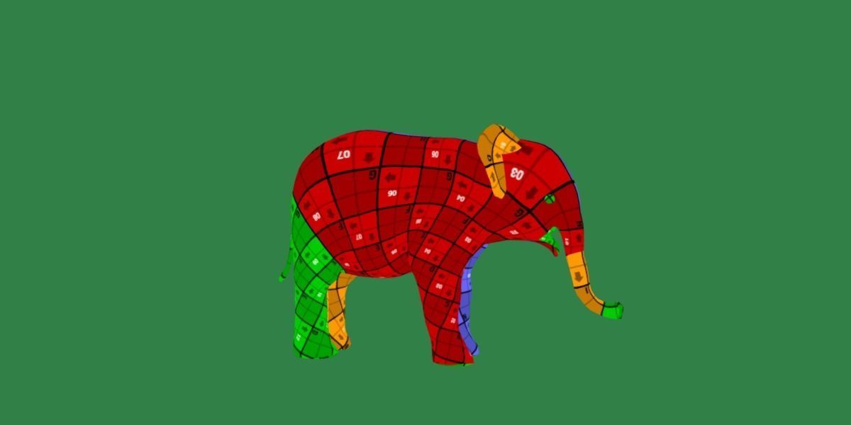 Baby Elephant Calf Low-poly 3D model_23