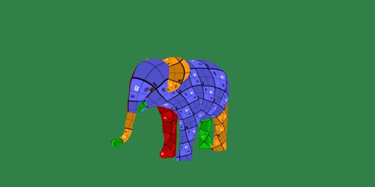 Baby Elephant Calf Low-poly 3D model_24