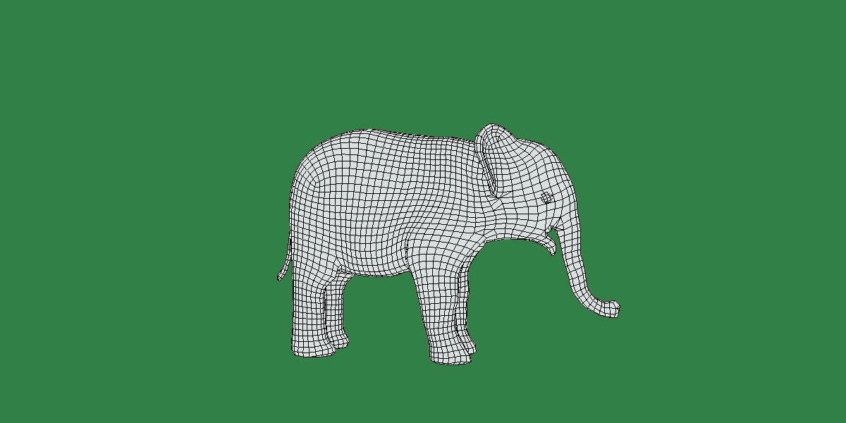 Baby Elephant Calf Low-poly 3D model_21