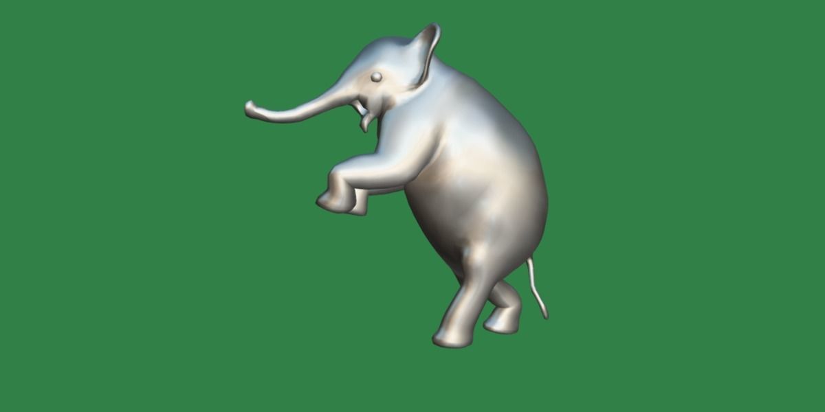 Baby Elephant Calf Low-poly 3D model_18