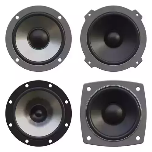 Powerful speaker set model mid frequency Low-poly 3D model