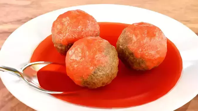 Meatballs Low-poly 3D model Low-poly 3D model