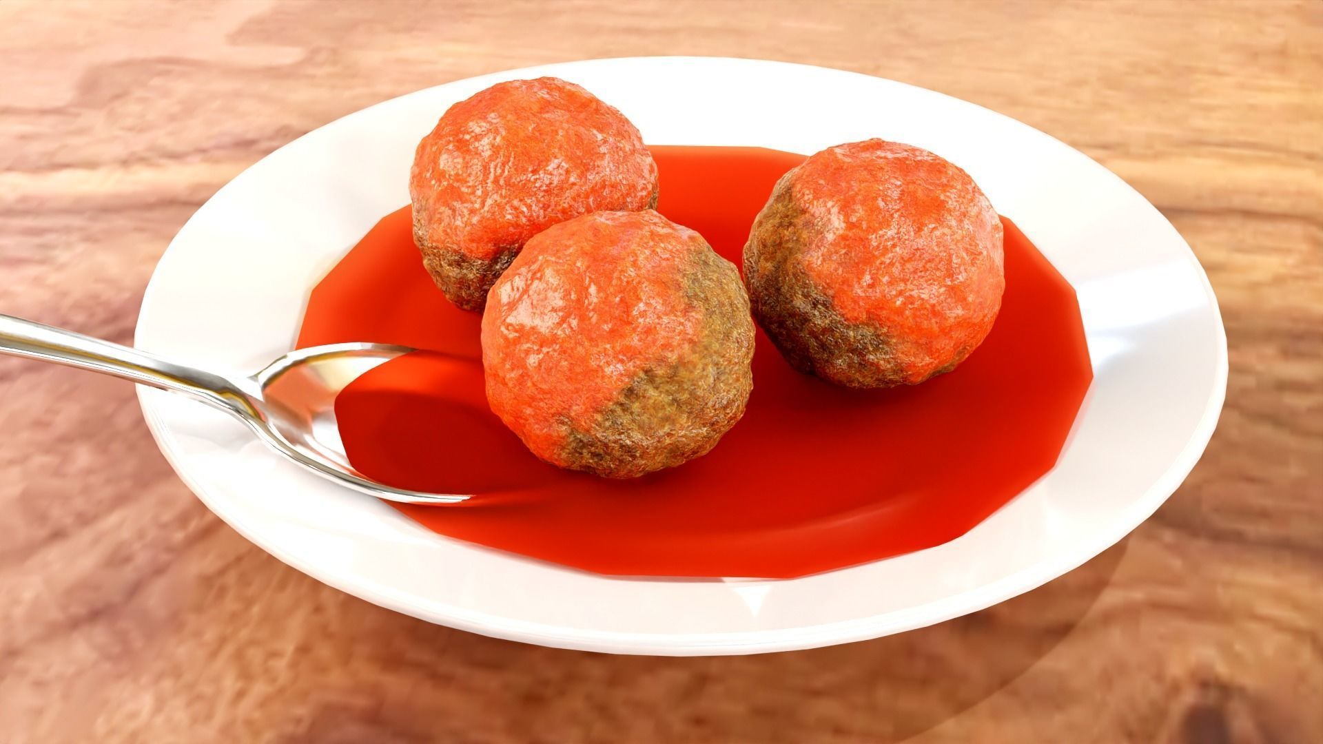 Meatballs Low-poly 3D model Low-poly 3D model_2