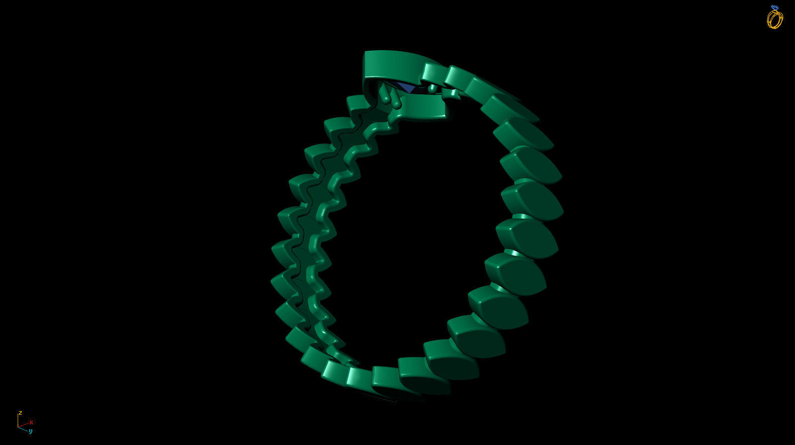 Marquise 6x3 mm Ring with Marquise shape rail 3D print model_9