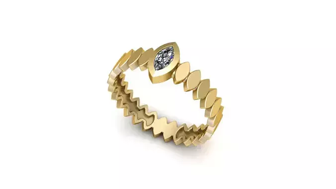 Marquise 6x3 mm Ring with Marquise shape rail