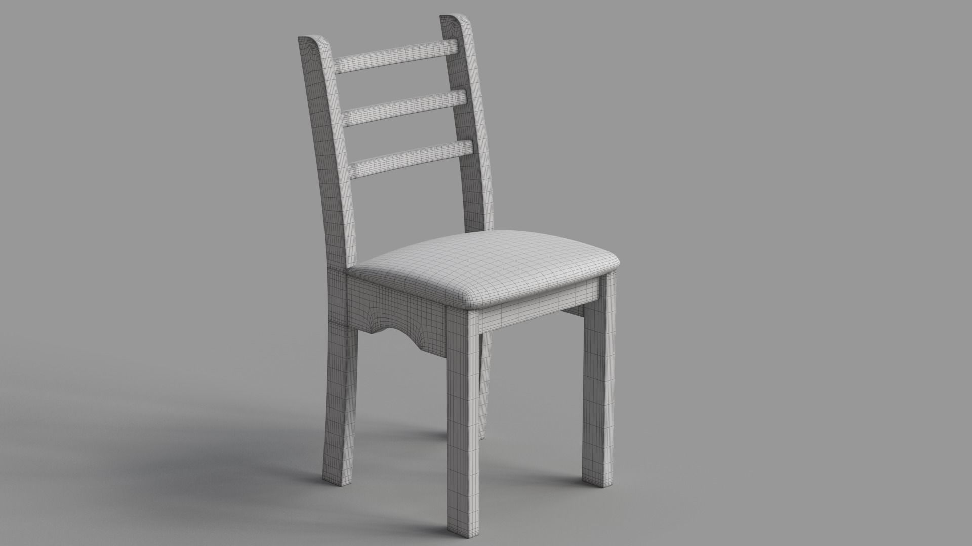 Wood Dining Table Set 3D model_11