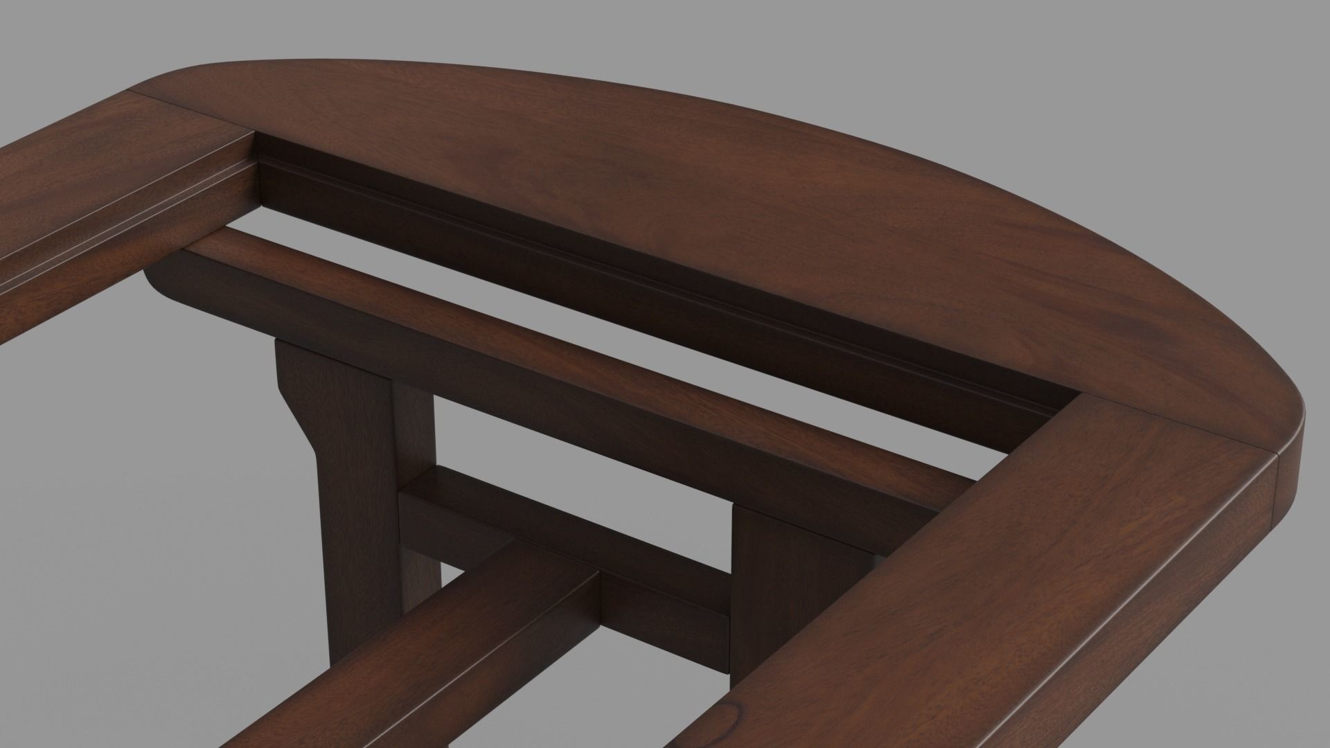 Wood Dining Table Set 3D model_9
