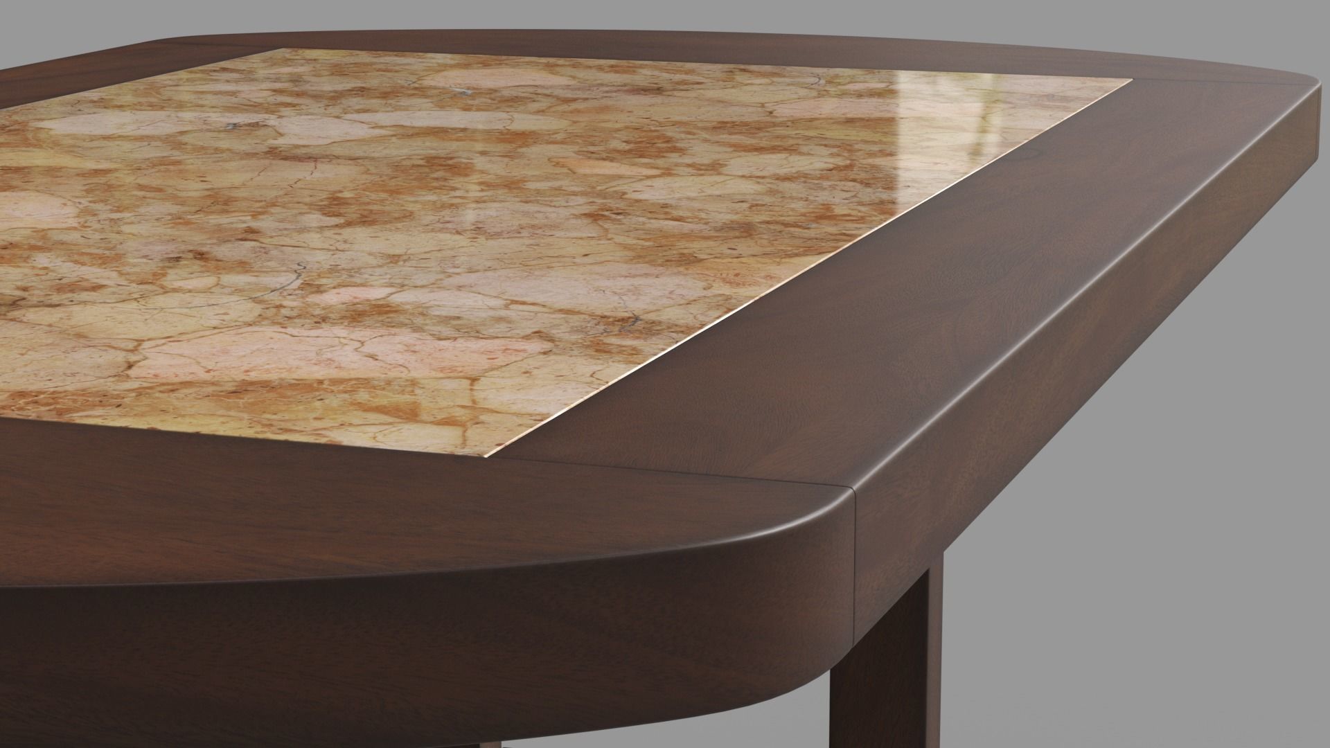 Wood Dining Table Set 3D model_8