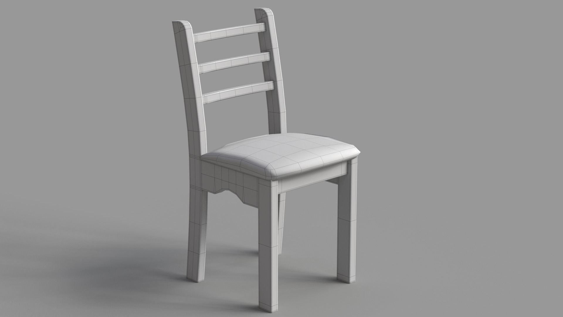 Wood Dining Table Set 3D model_12