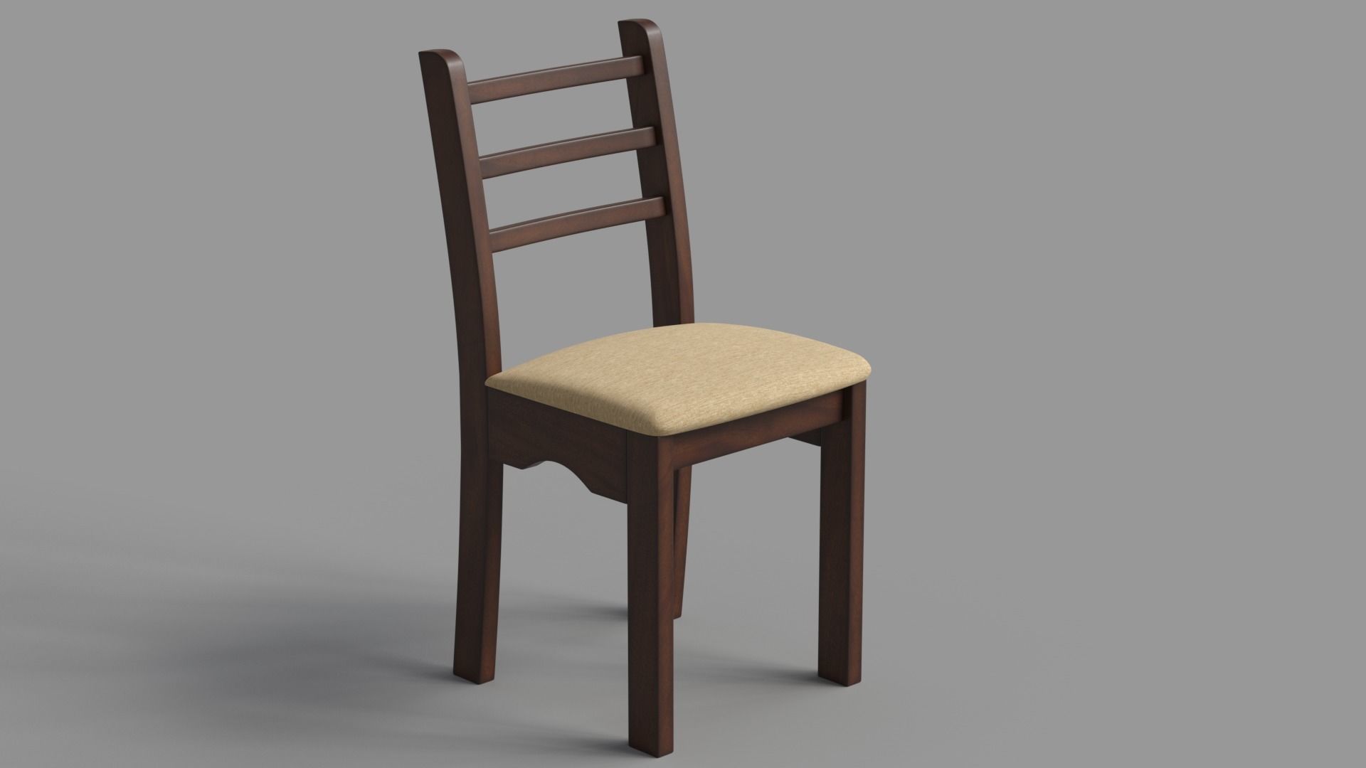 Wood Dining Table Set 3D model_10