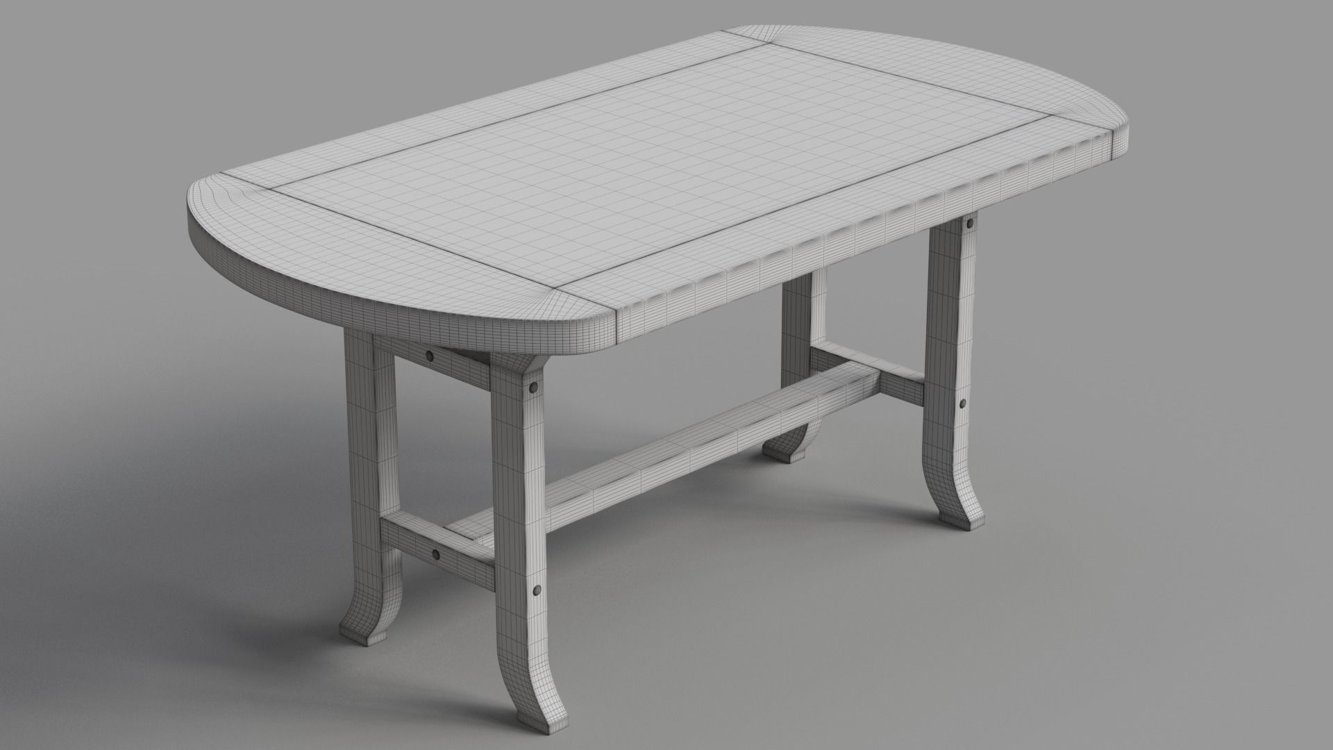 Wood Dining Table Set 3D model_3
