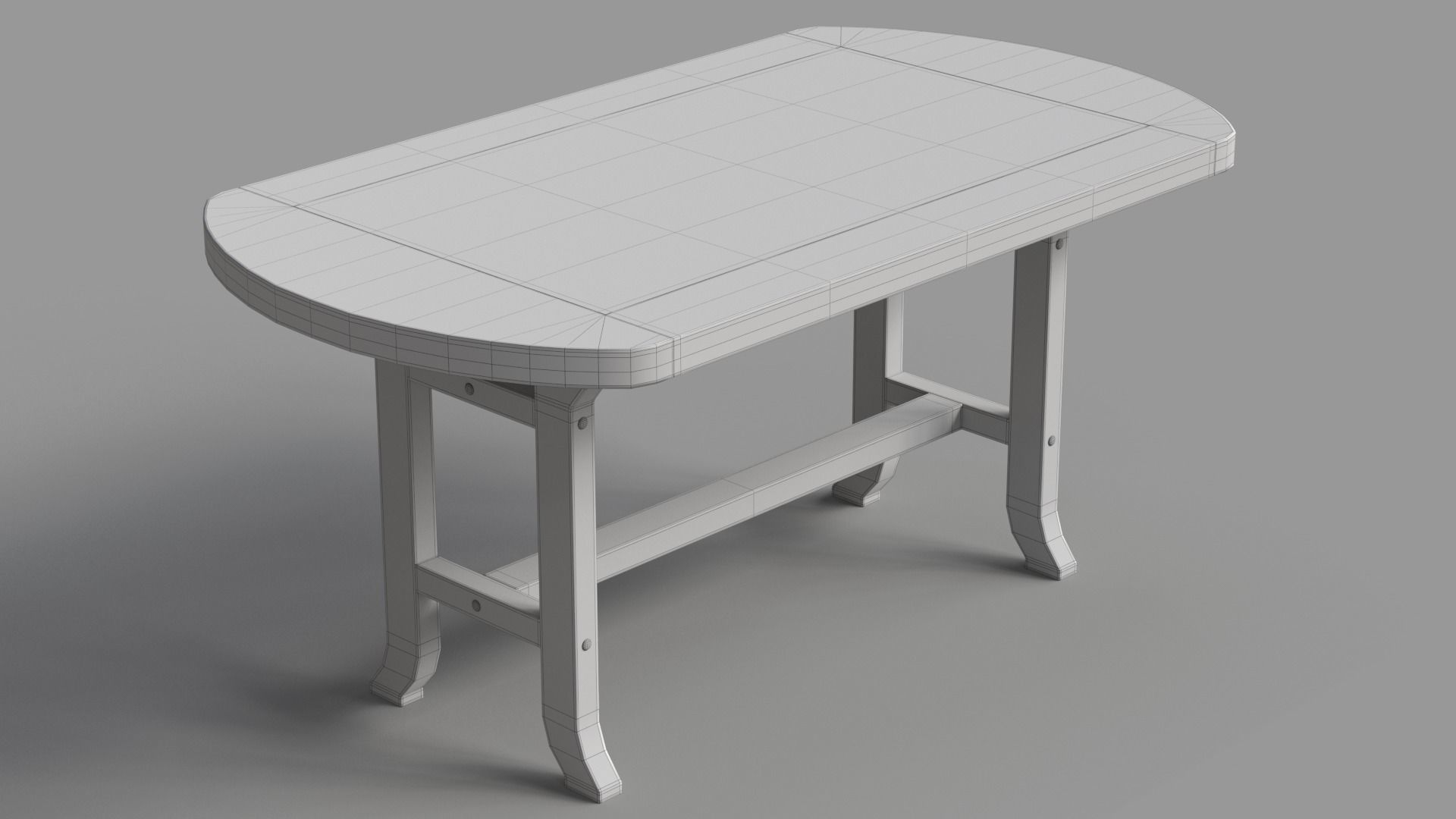 Wood Dining Table Set 3D model_4