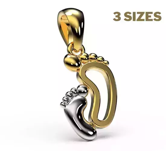 Baby foot jewelry Pendant With Baby foot 3d printable model 