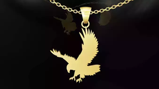 Eagle gold pendant jewelry 3D print model