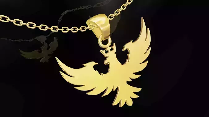Three Headed Eagle gold pendant jewelry Free 3D print model