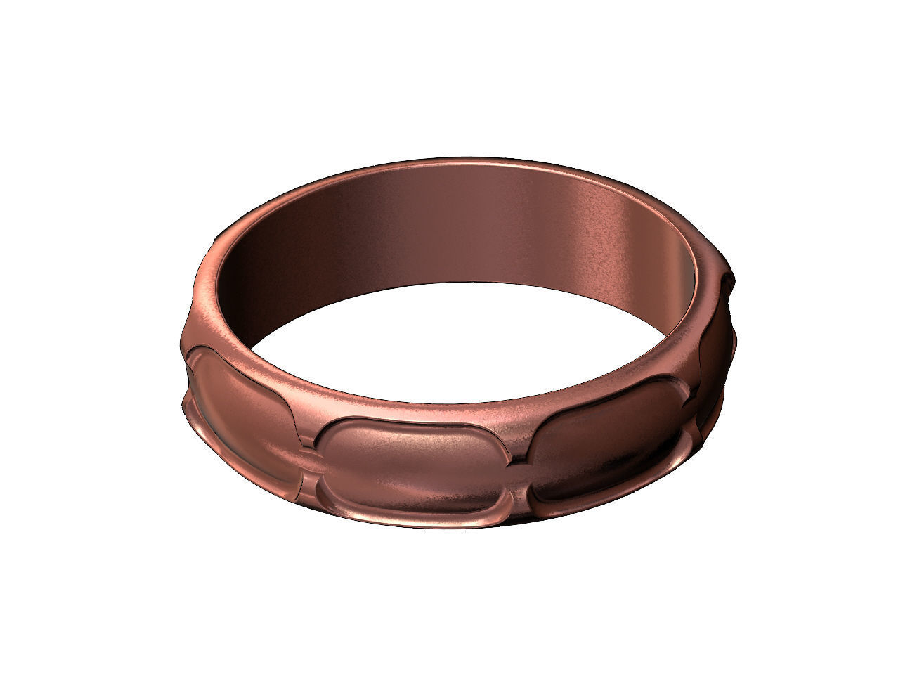 Chain link engraved band US sizes 5to11 3D print model_10