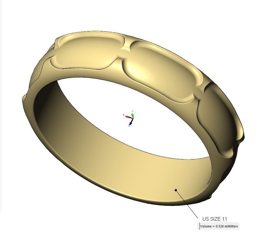 Chain link engraved band US sizes 5to11 3D print model_12