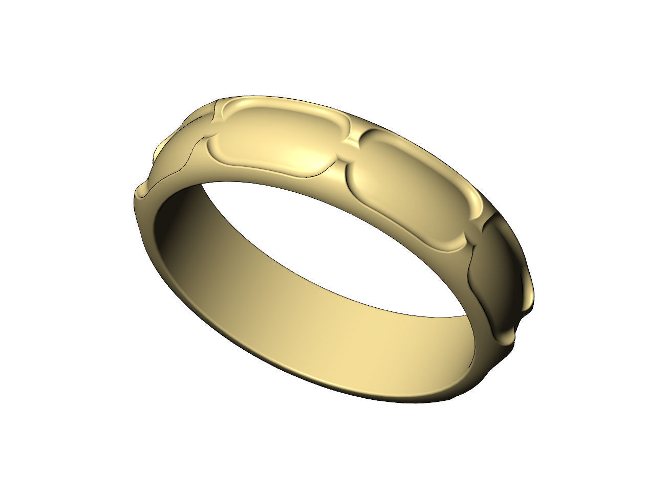 Chain link engraved band US sizes 5to11 3D print model_5