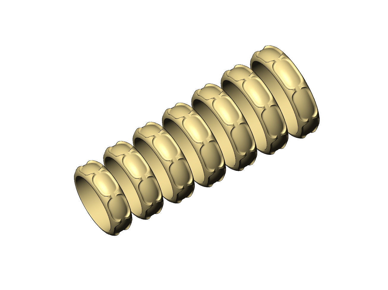 Chain link engraved band US sizes 5to11 3D print model_4