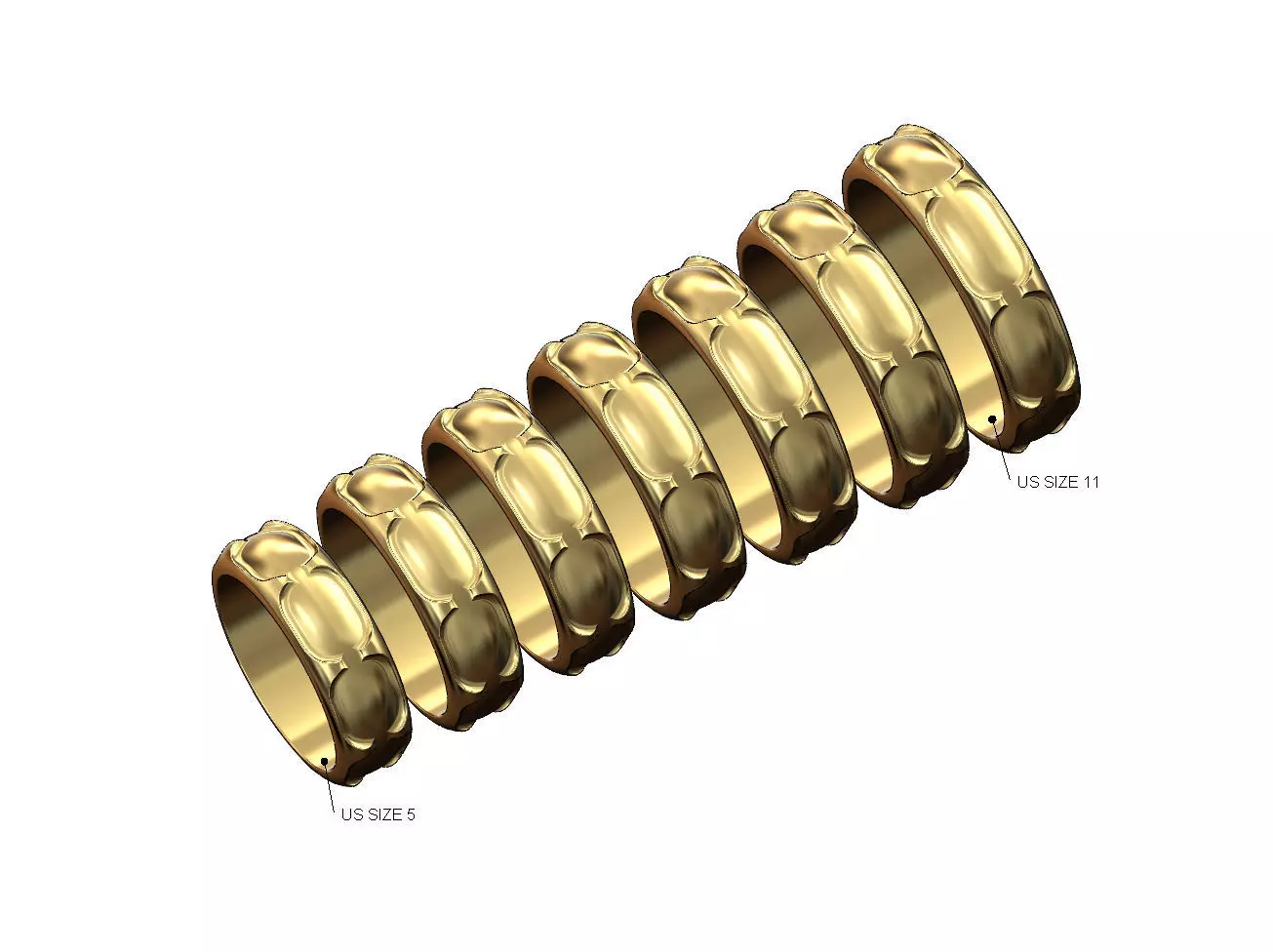 Chain link engraved band US sizes 5to11 3D print model_0