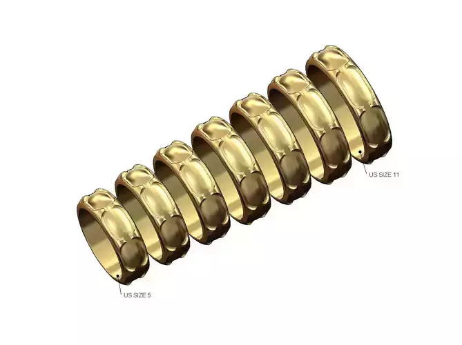 Chain link engraved band US sizes 5to11