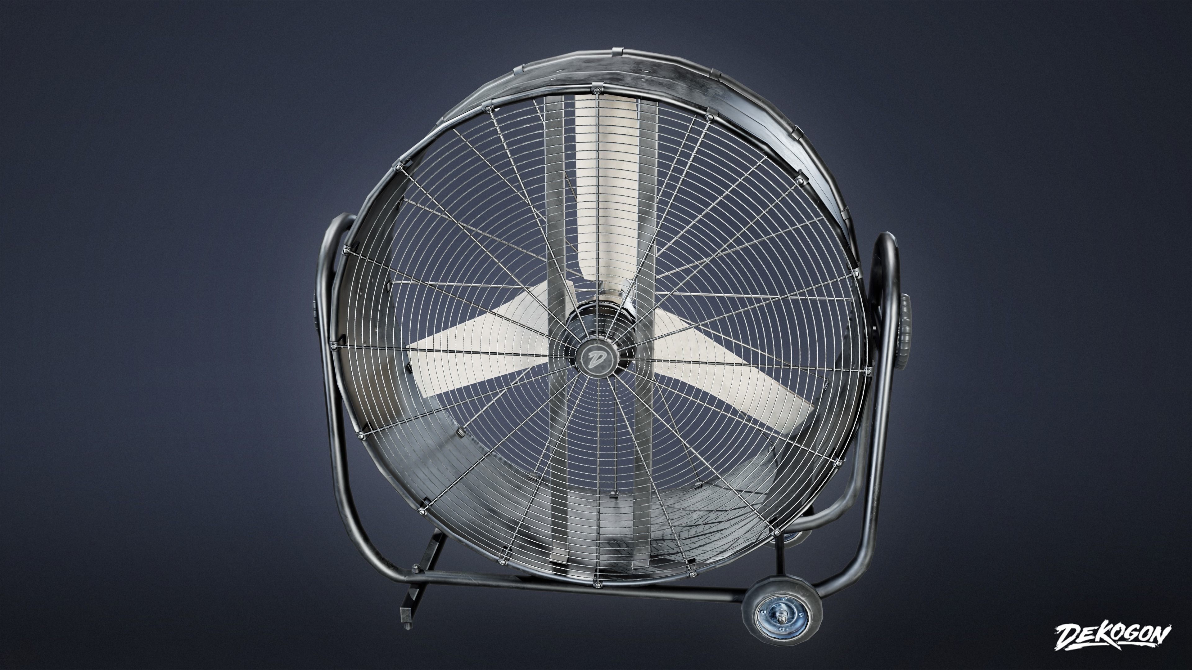 HOLLYWOOD - Industrial Fan 01 - LOW POLY Low-poly 3D model_6
