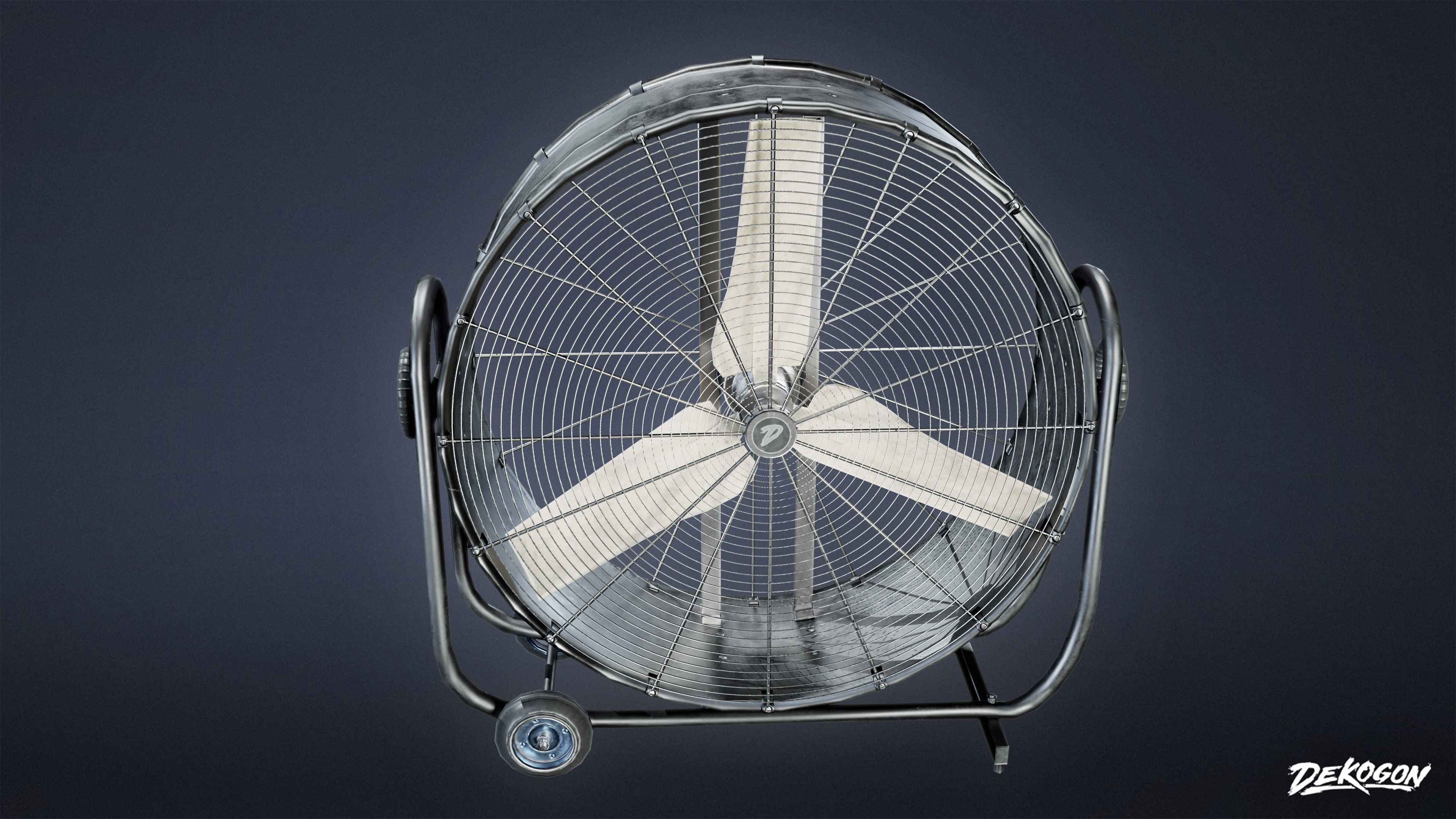 HOLLYWOOD - Industrial Fan 01 - LOW POLY Low-poly 3D model_3