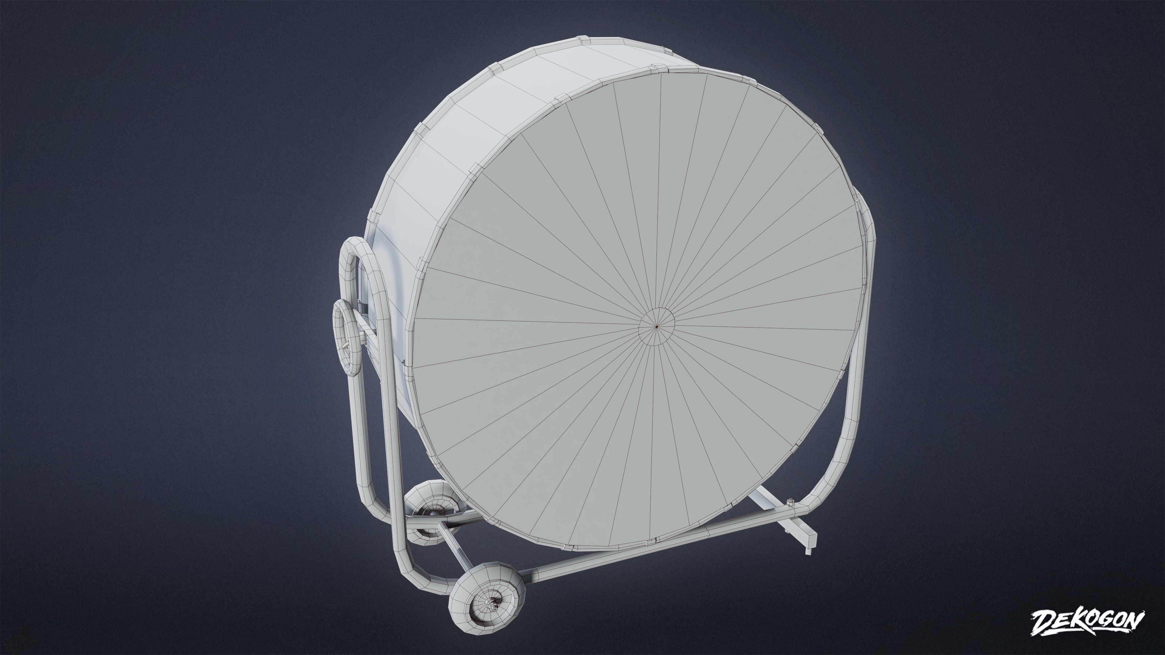 HOLLYWOOD - Industrial Fan 01 - LOW POLY Low-poly 3D model_1