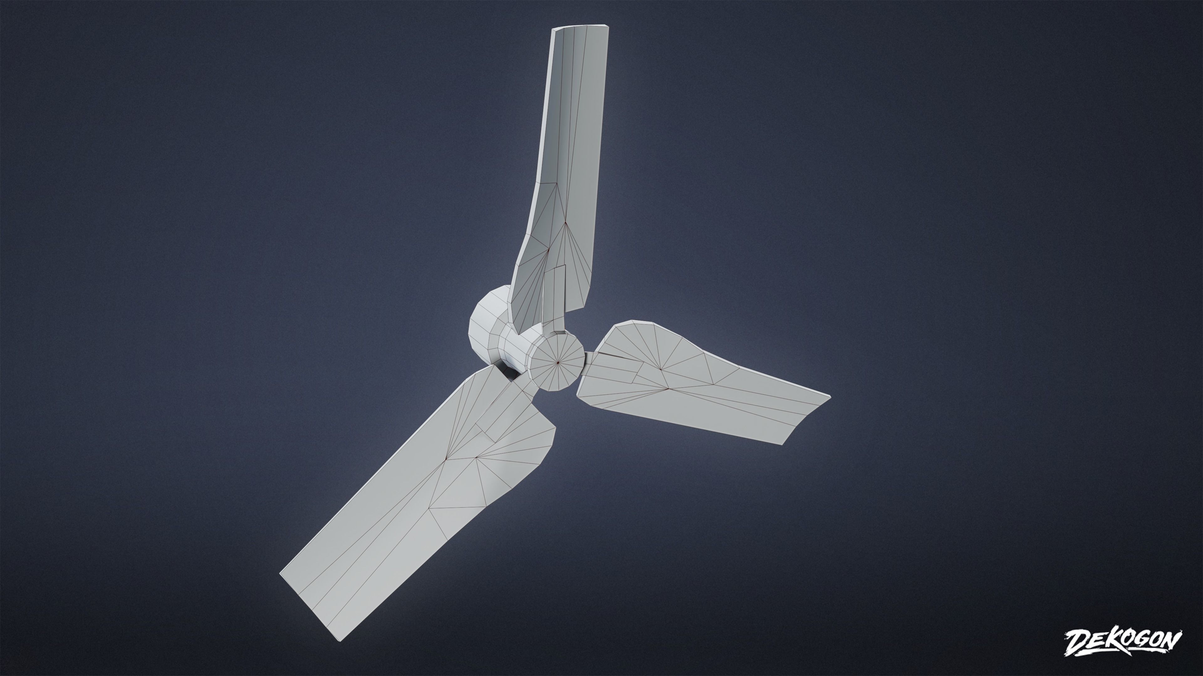 HOLLYWOOD - Industrial Fan 01 - LOW POLY Low-poly 3D model_2