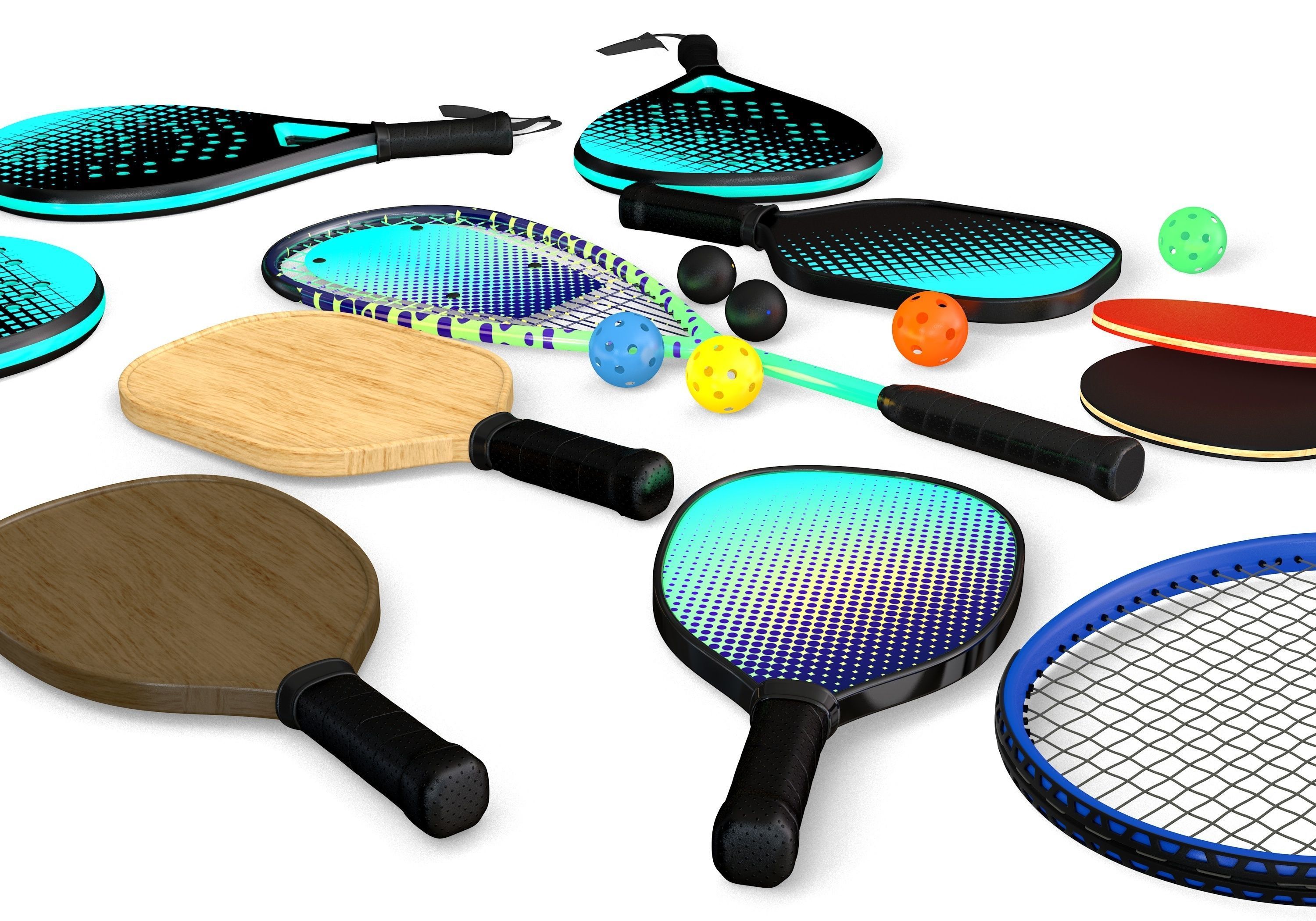 Sport Rackets Collection 3D model_5