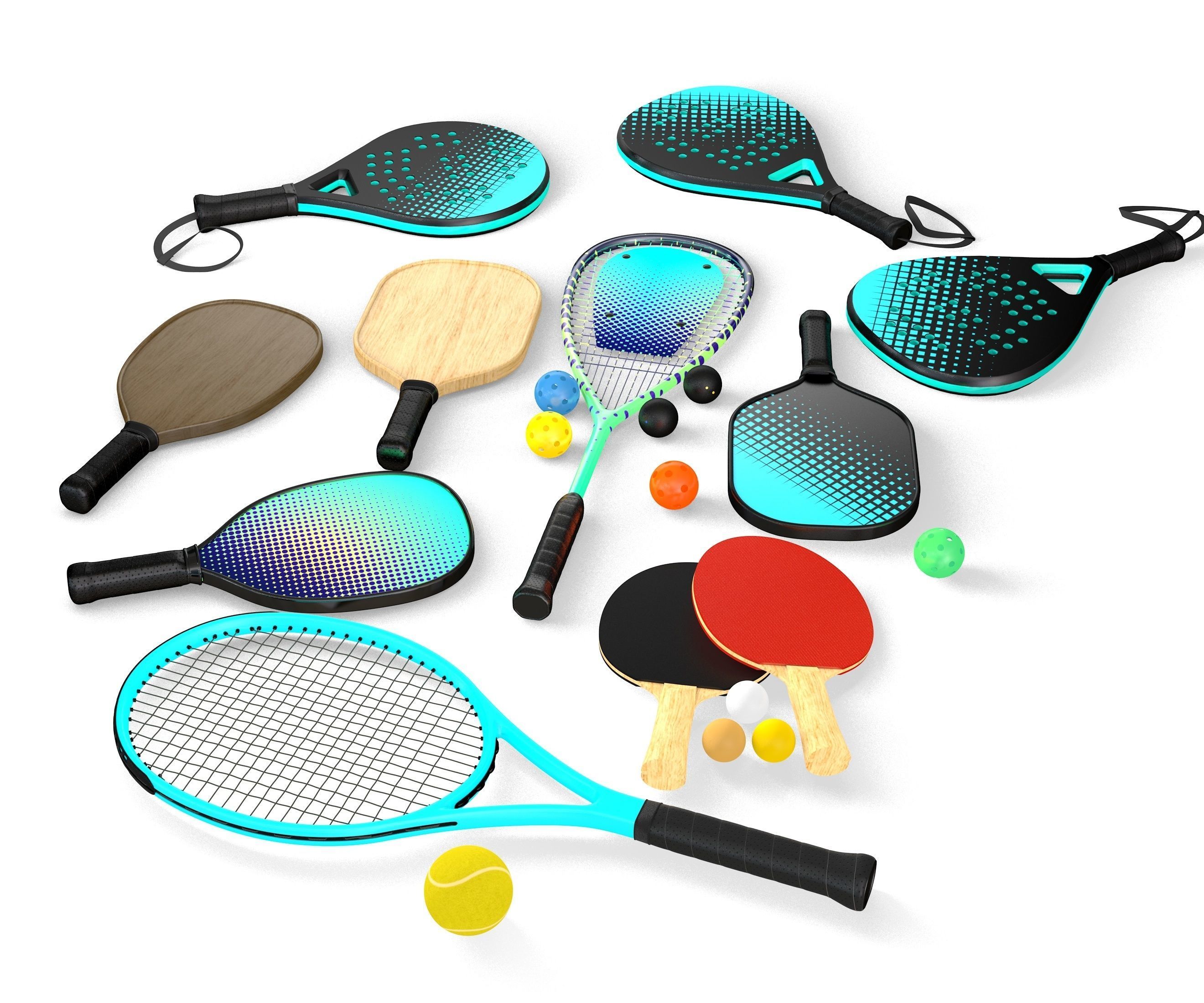 Sport Rackets Collection 3D model_2
