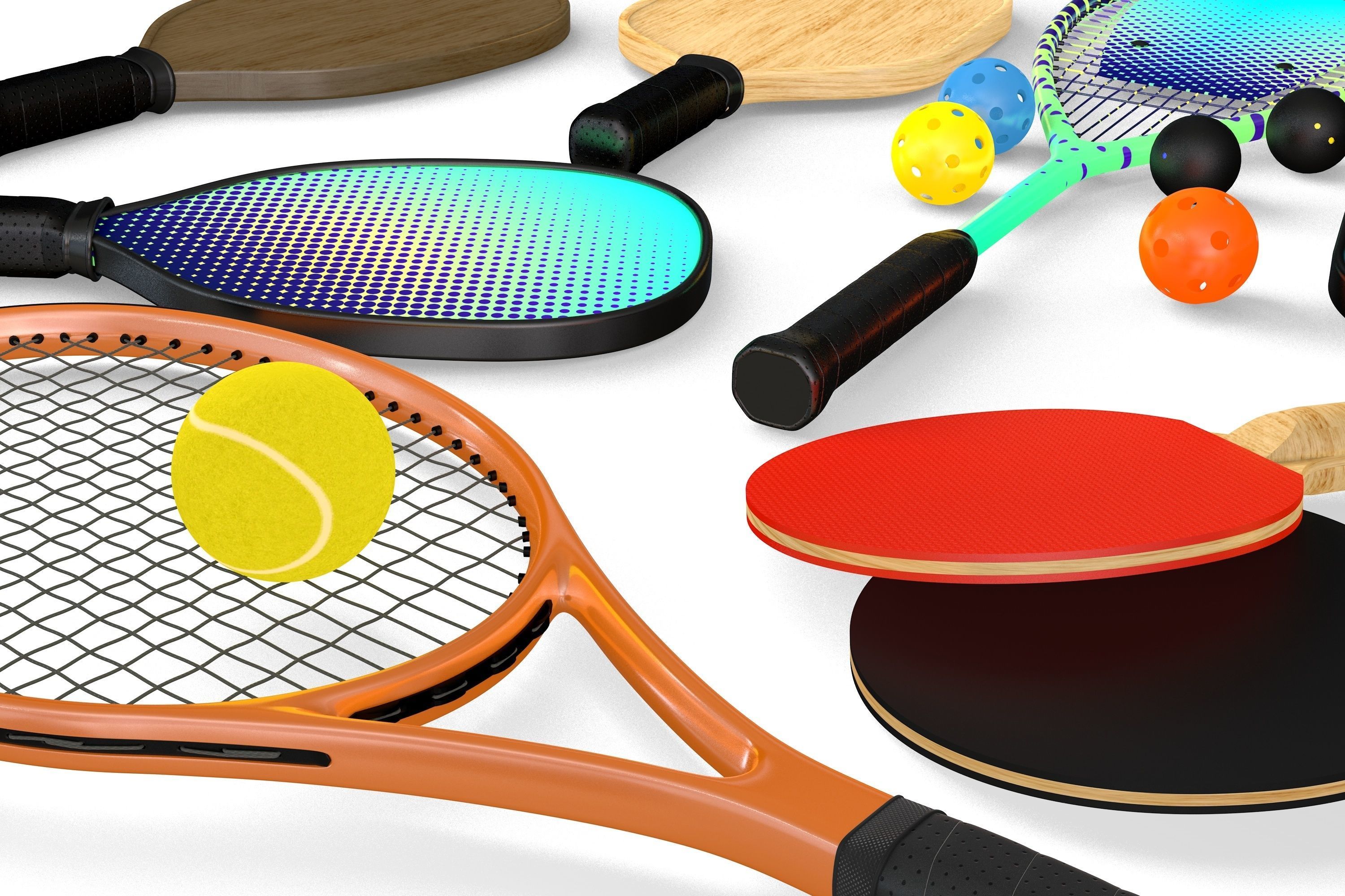 Sport Rackets Collection 3D model_7
