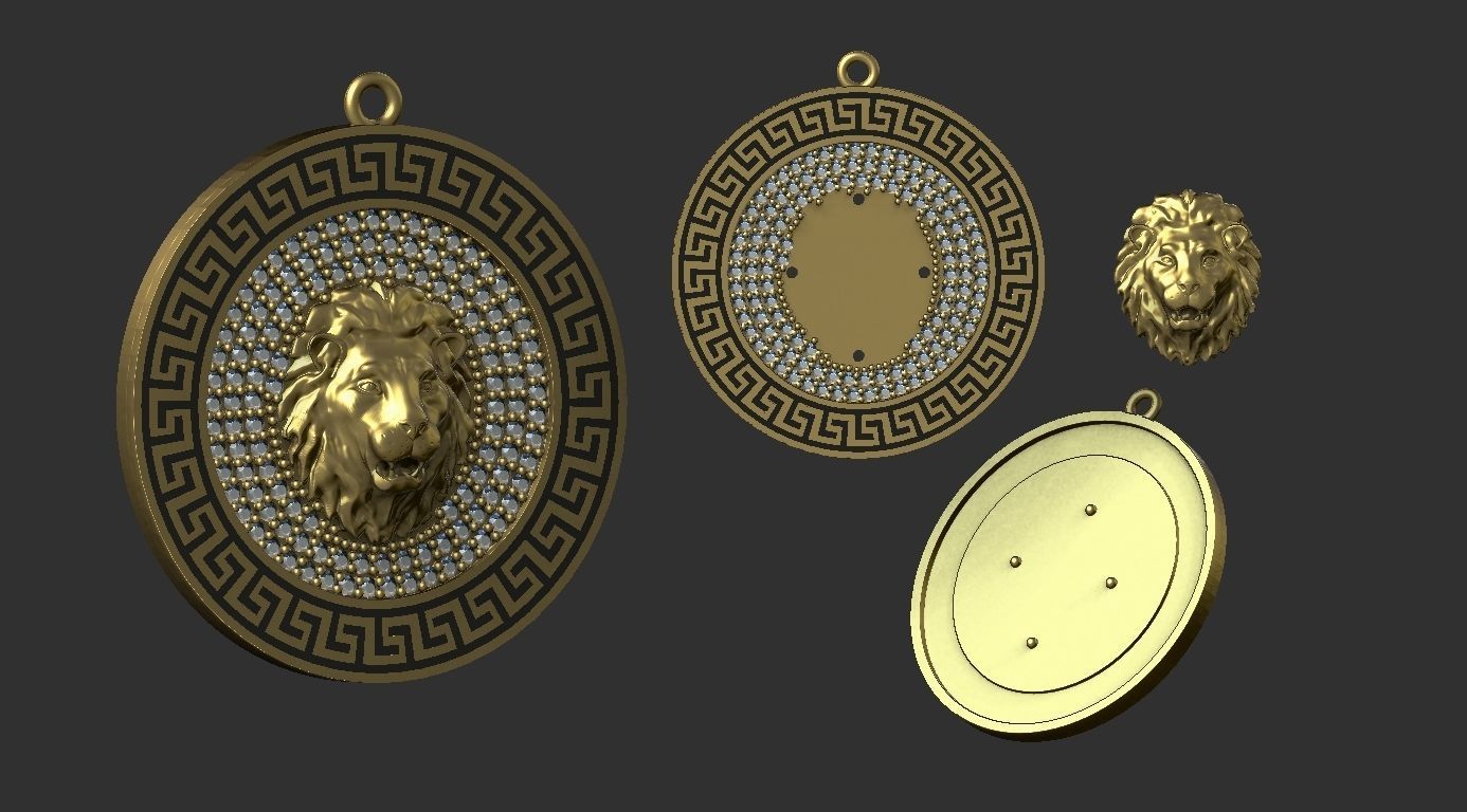 Lion Pendant 3D print model 3D print model_1
