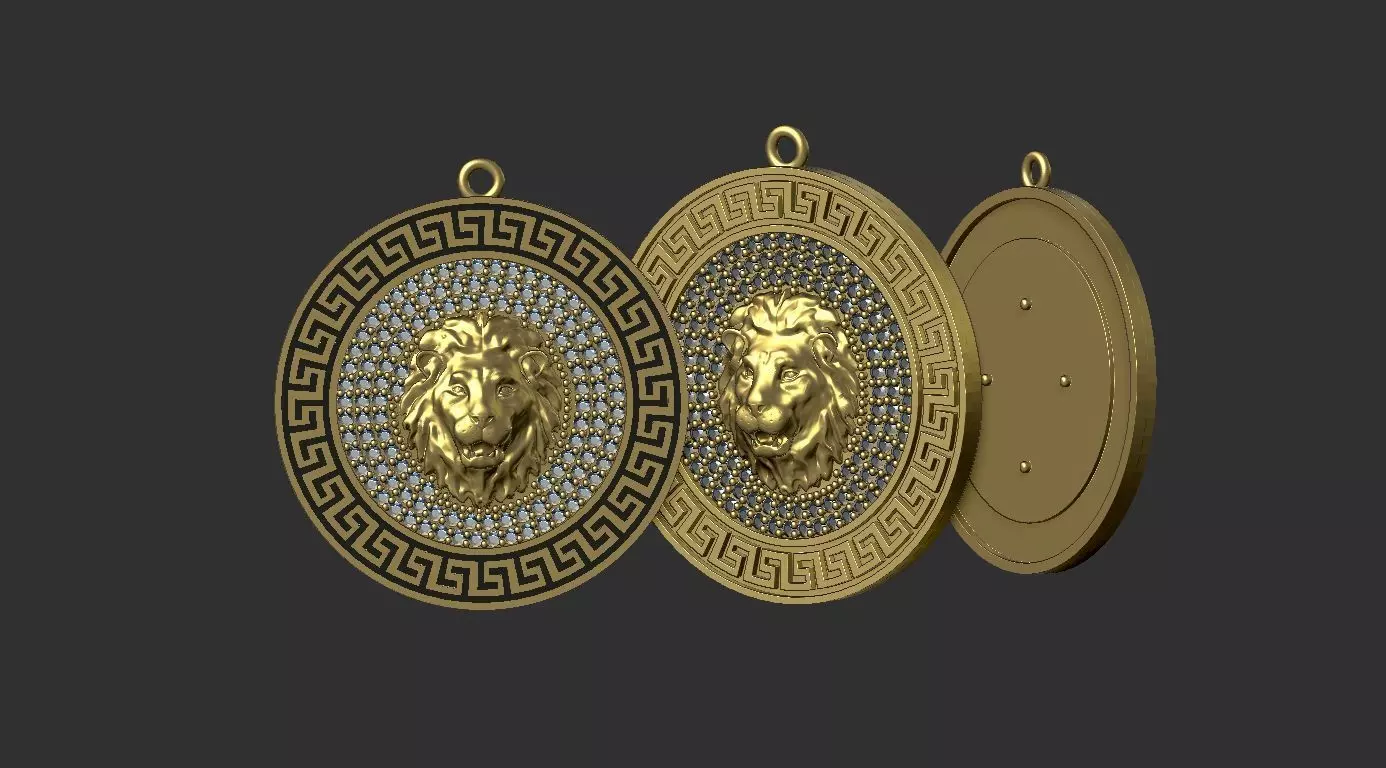 Lion Pendant 3D print model 3D print model_0