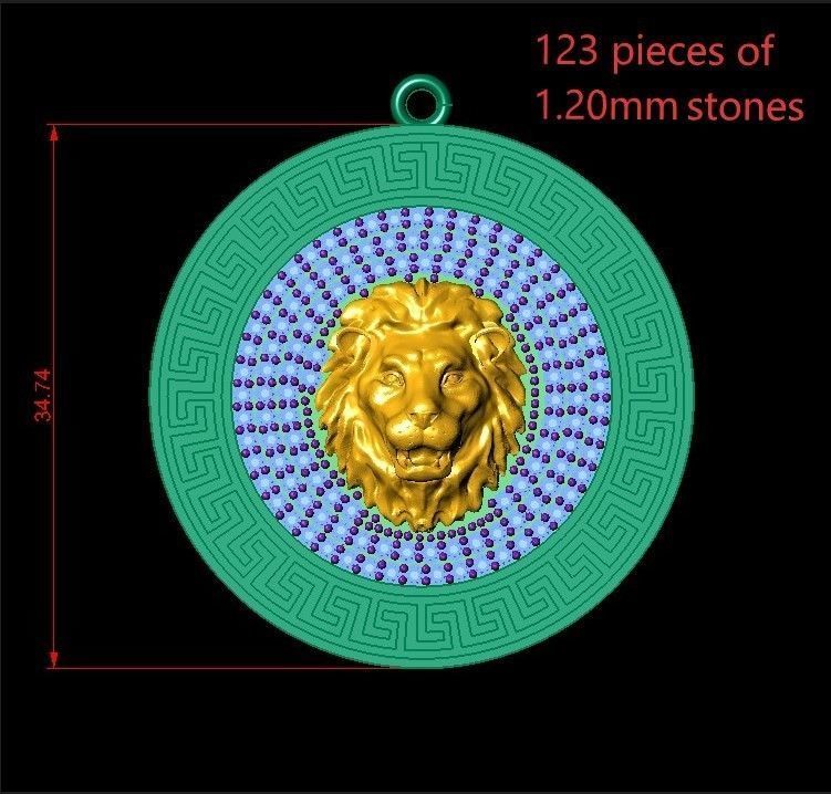 Lion Pendant 3D print model 3D print model_2