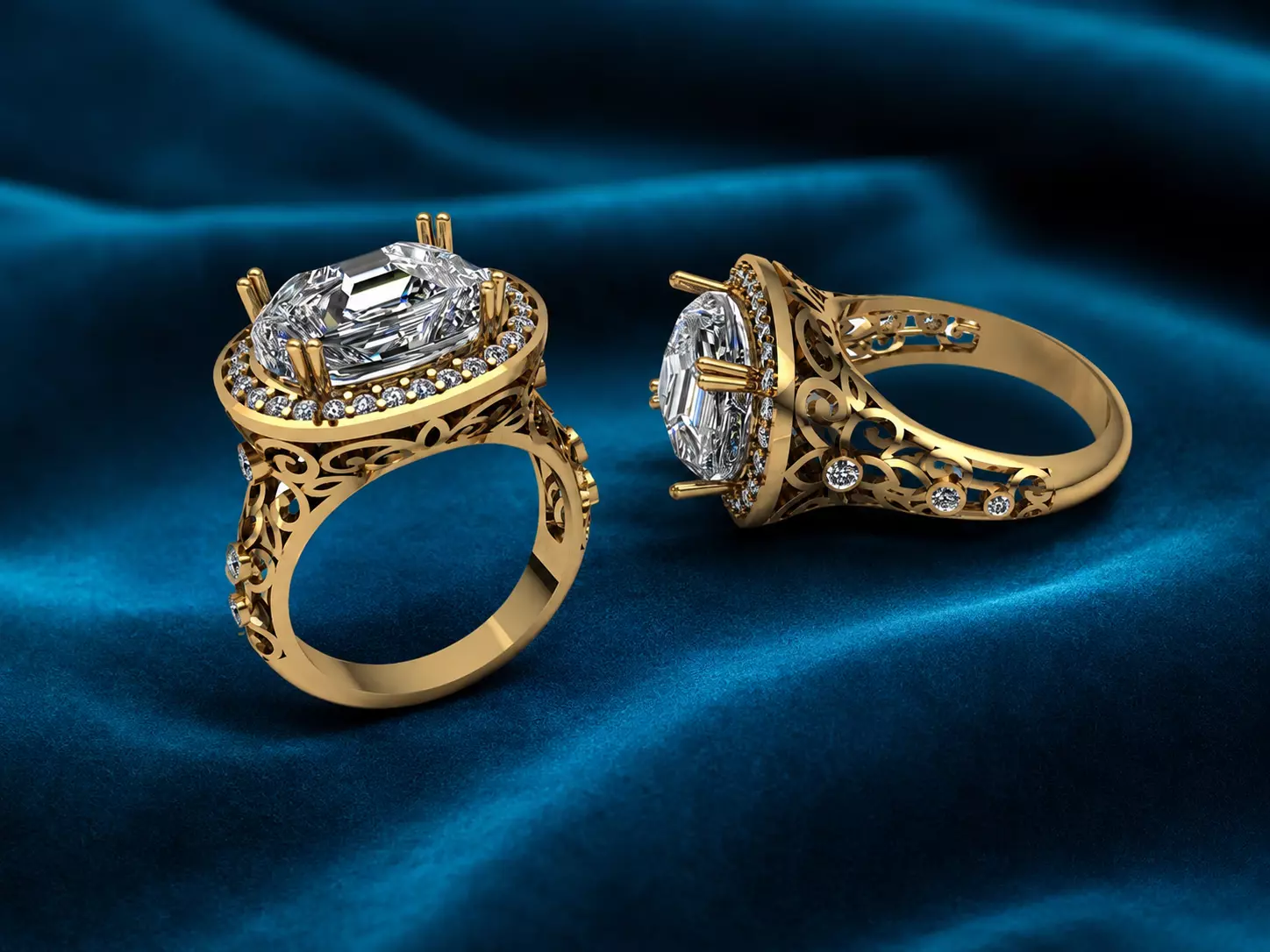 Elegant Ring Luxury Gold 3D print model