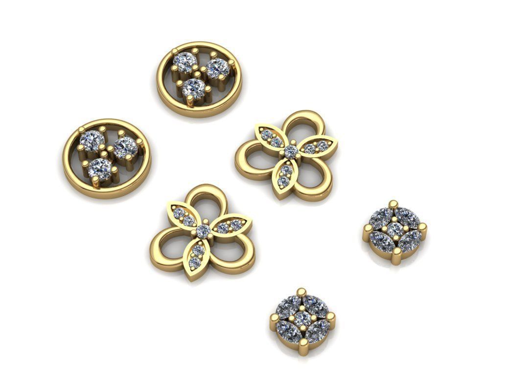 Earrings Collection 42 models Jewelry Gold 3D print model_12