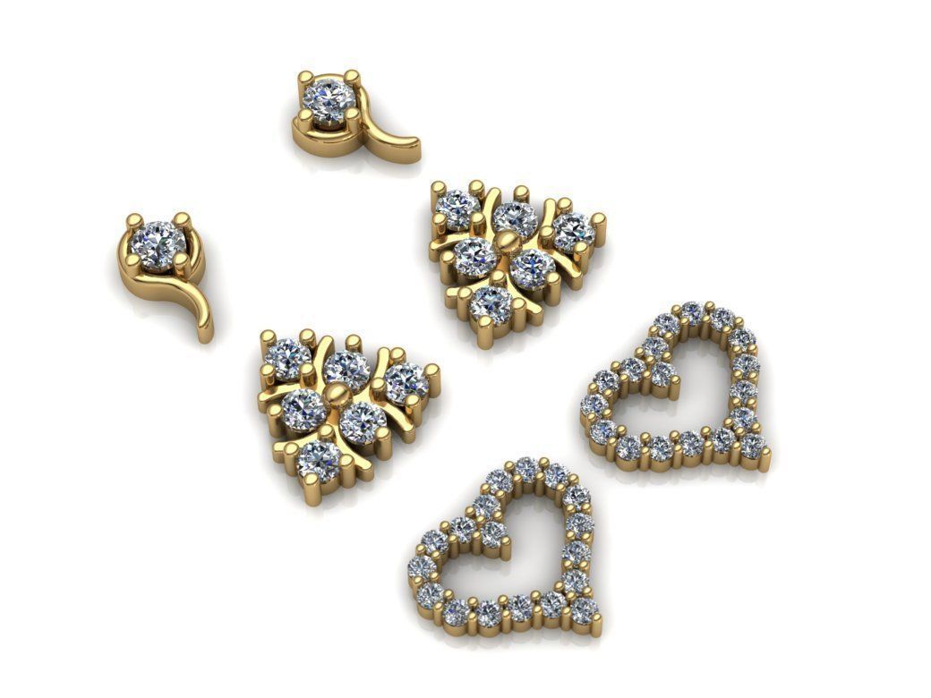 Earrings Collection 42 models Jewelry Gold 3D print model_13